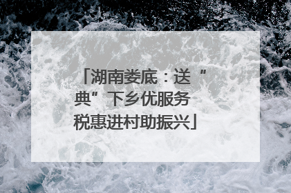 湖南娄底：送“典”下乡优服务 税惠进村助振兴