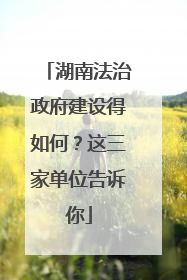 湖南法治政府建设得如何？这三家单位告诉你