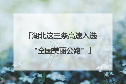 湖北这三条高速入选“全国美丽公路”