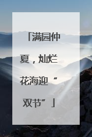满园仲夏，灿烂花海迎“双节”