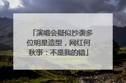演唱会疑似抄袭多位明星造型，网红何秋亊：不是我的错
