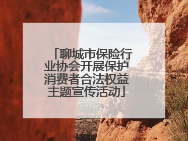 聊城市保险行业协会开展保护消费者合法权益主题宣传活动