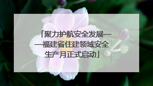 聚力护航安全发展——福建省住建领域安全生产月正式启动