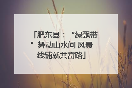 肥东县：“绿飘带”舞动山水间 风景线铺就共富路