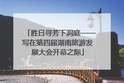 胜日寻芳下洞庭——写在第四届湖南旅游发展大会开幕之际
