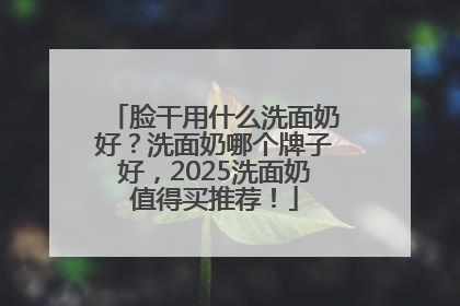 脸干用什么洗面奶好？洗面奶哪个牌子好，2025洗面奶值得买推荐！