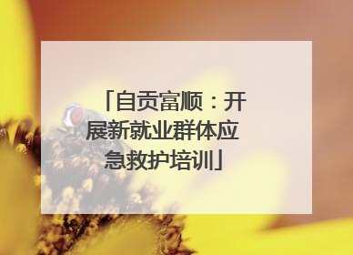 自贡富顺：开展新就业群体应急救护培训