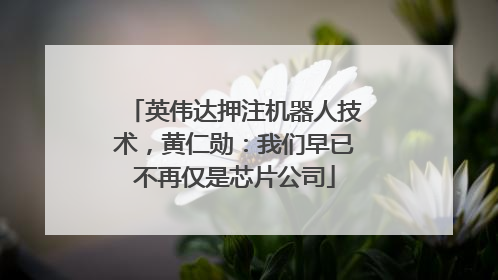 英伟达押注机器人技术，黄仁勋：我们早已不再仅是芯片公司