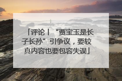 评论丨“贾宝玉是长子长孙”引争议，要较真内容也要包容失误