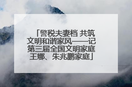 警税夫妻档 共筑文明和谐家风——记第三届全国文明家庭王娜、朱兆鹏家庭