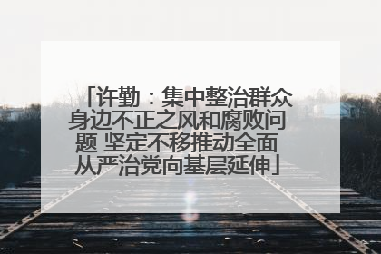许勤：集中整治群众身边不正之风和腐败问题 坚定不移推动全面从严治党向基层延伸