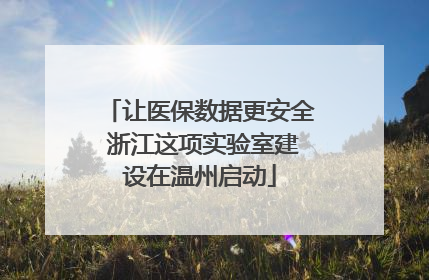 让医保数据更安全 浙江这项实验室建设在温州启动