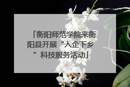 衡阳师范学院来衡阳县开展“入企下乡”科技服务活动