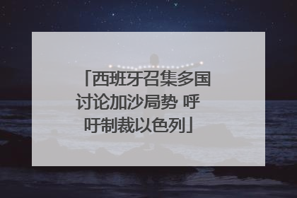 西班牙召集多国讨论加沙局势 呼吁制裁以色列
