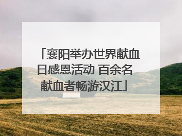 襄阳举办世界献血日感恩活动 百余名献血者畅游汉江