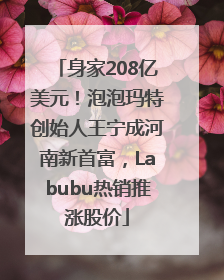身家208亿美元！泡泡玛特创始人王宁成河南新首富，Labubu热销推涨股价