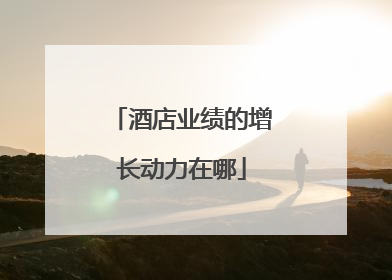 酒店业绩的增长动力在哪