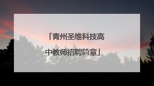 青州圣维科技高中教师招聘简章