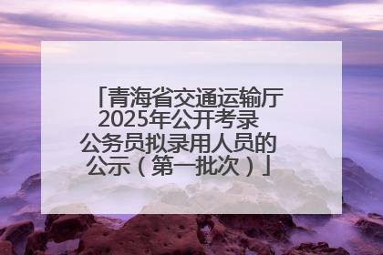 青海省交通运输厅2025年公开考录公务员拟录用人员的公示（第一批次）