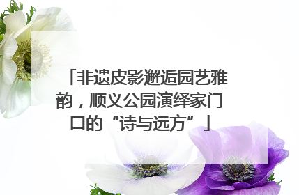 非遗皮影邂逅园艺雅韵，顺义公园演绎家门口的“诗与远方”