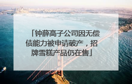钟薛高子公司因无偿债能力被申请破产，招牌雪糕产品仍在售
