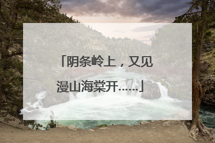 阴条岭上，又见漫山海棠开……