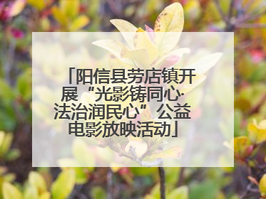 阳信县劳店镇开展“光影铸同心·法治润民心”公益电影放映活动