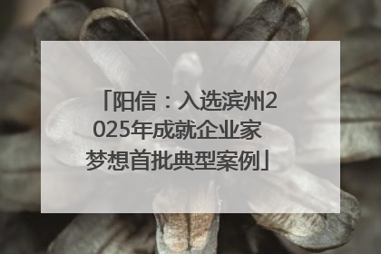阳信：入选滨州2025年成就企业家梦想首批典型案例
