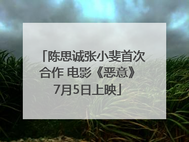 陈思诚张小斐首次合作 电影《恶意》7月5日上映