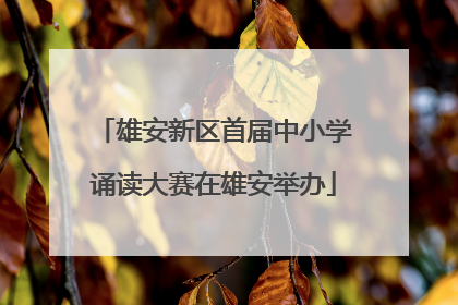 雄安新区首届中小学诵读大赛在雄安举办