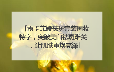 露卡菲娅祛斑套装国妆特字，突破美白祛斑难关，让肌肤重焕亮泽