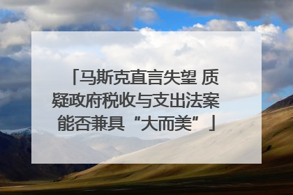 马斯克直言失望 质疑政府税收与支出法案能否兼具“大而美”