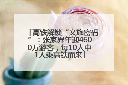高铁解锁“文旅密码”：张家界年迎4600万游客，每10人中1人乘高铁而来