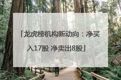 龙虎榜机构新动向：净买入17股 净卖出8股