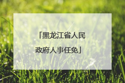 黑龙江省人民政府人事任免
