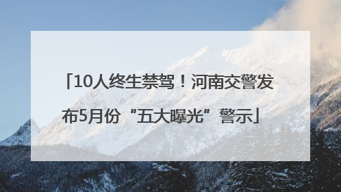 10人终生禁驾！河南交警发布5月份“五大曝光”警示