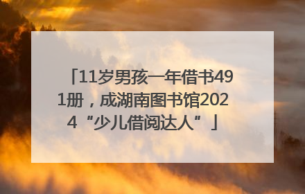 11岁男孩一年借书491册，成湖南图书馆2024“少儿借阅达人”