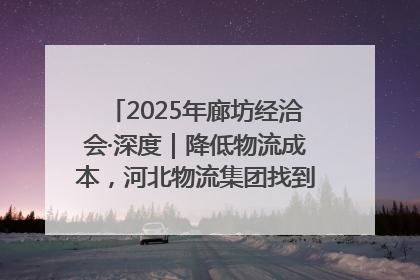 2025年廊坊经洽会·深度｜降低物流成本，河北物流集团找到一把“金钥匙”