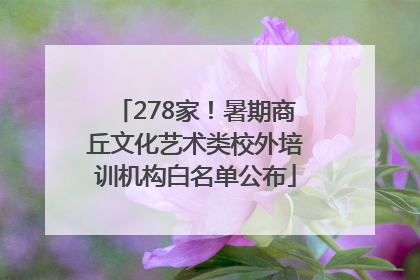 278家！暑期商丘文化艺术类校外培训机构白名单公布