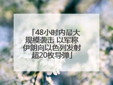 48小时内最大规模袭击 以军称伊朗向以色列发射超20枚导弹