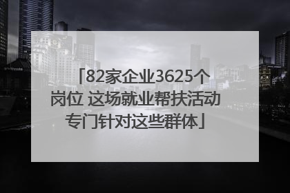 82家企业3625个岗位 这场就业帮扶活动专门针对这些群体
