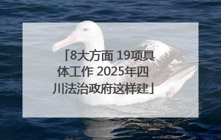 8大方面 19项具体工作 2025年四川法治政府这样建