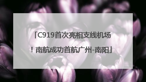 C919首次亮相支线机场！南航成功首航广州-南阳